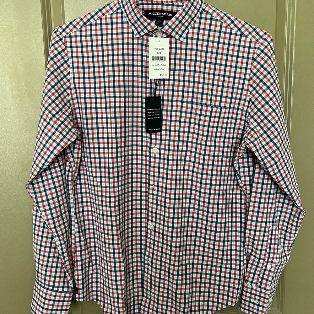 Mizzen and Main Leeward No Tuck Dress Shirt Size Small NWT